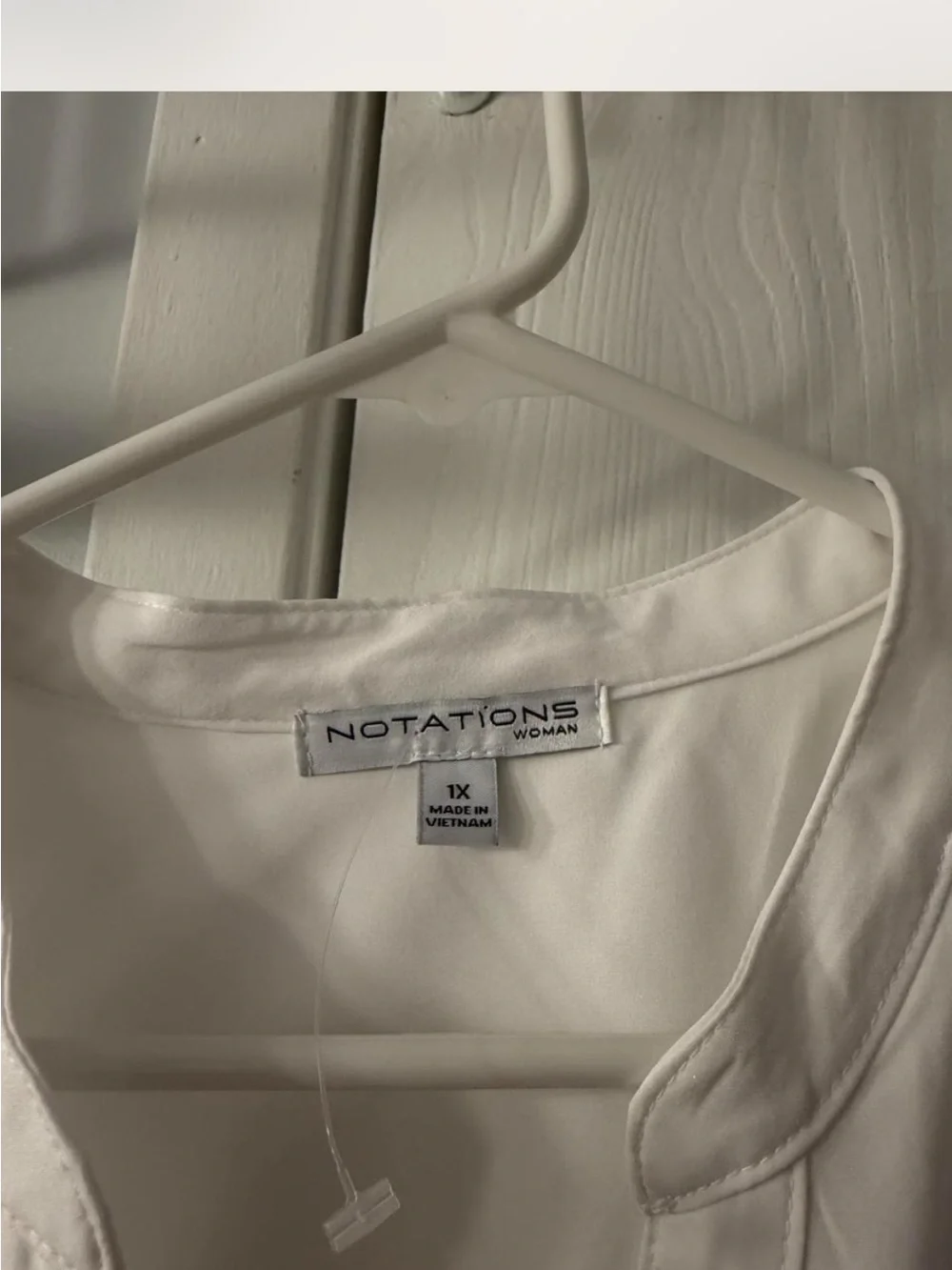 Notations White Women's Tunic Blouse - Picture 2 of 3